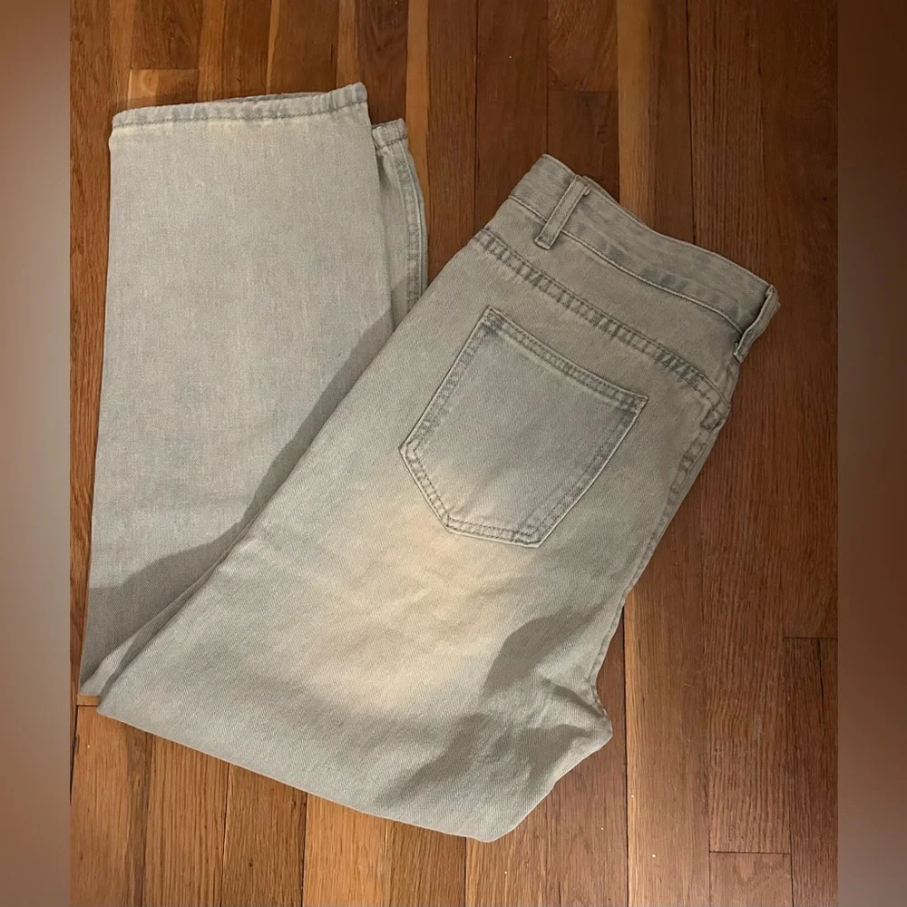 🤍 K46641‎ Baggy Wide Leg Light Wash Jeans Neutral Denim 33x30 🤍